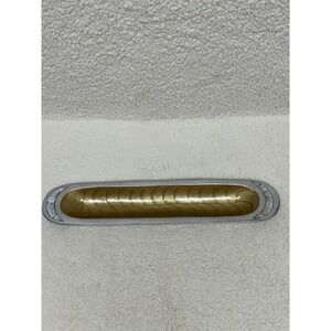 Julia Knight Oblong Tray 15" Gold Silver Mother of Pearl Enamel Aluminum Dish